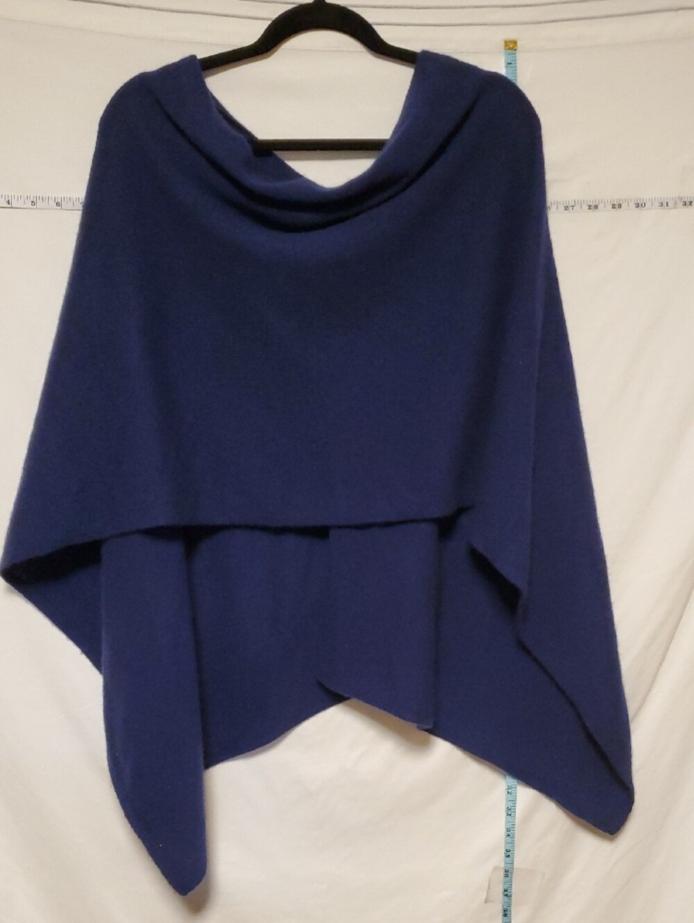 Claudia Nichole Cashmere Poncho Scarf Deep Blue Luxury Cozy Soft Minimalist